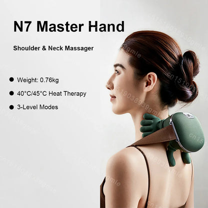 N7 Master Hand Shoulder and Neck Massager Cervical Spine Massager Trapezius Neck Massager Hot Compress Electric Cervical